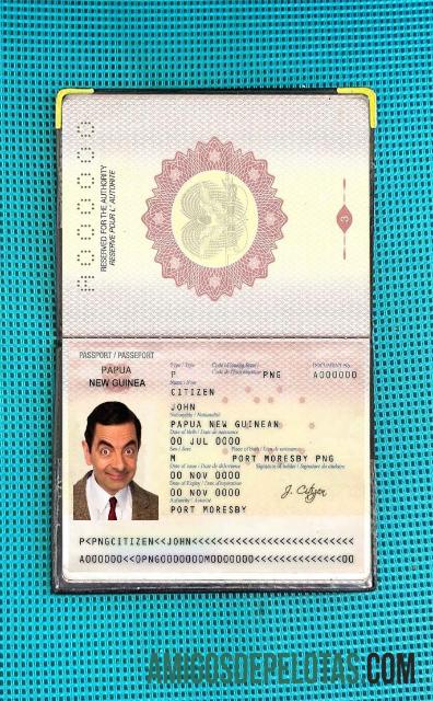 Visual de foto do passaporte de Papua Nova Guiné amostra